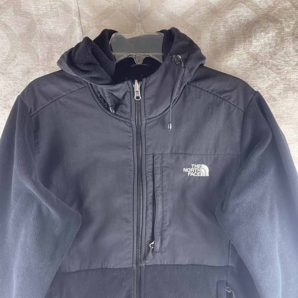 The North Face Denali 2 Women XL Black Hooded Fleece Jacket Recycled Nylon - Picture 7 of 9